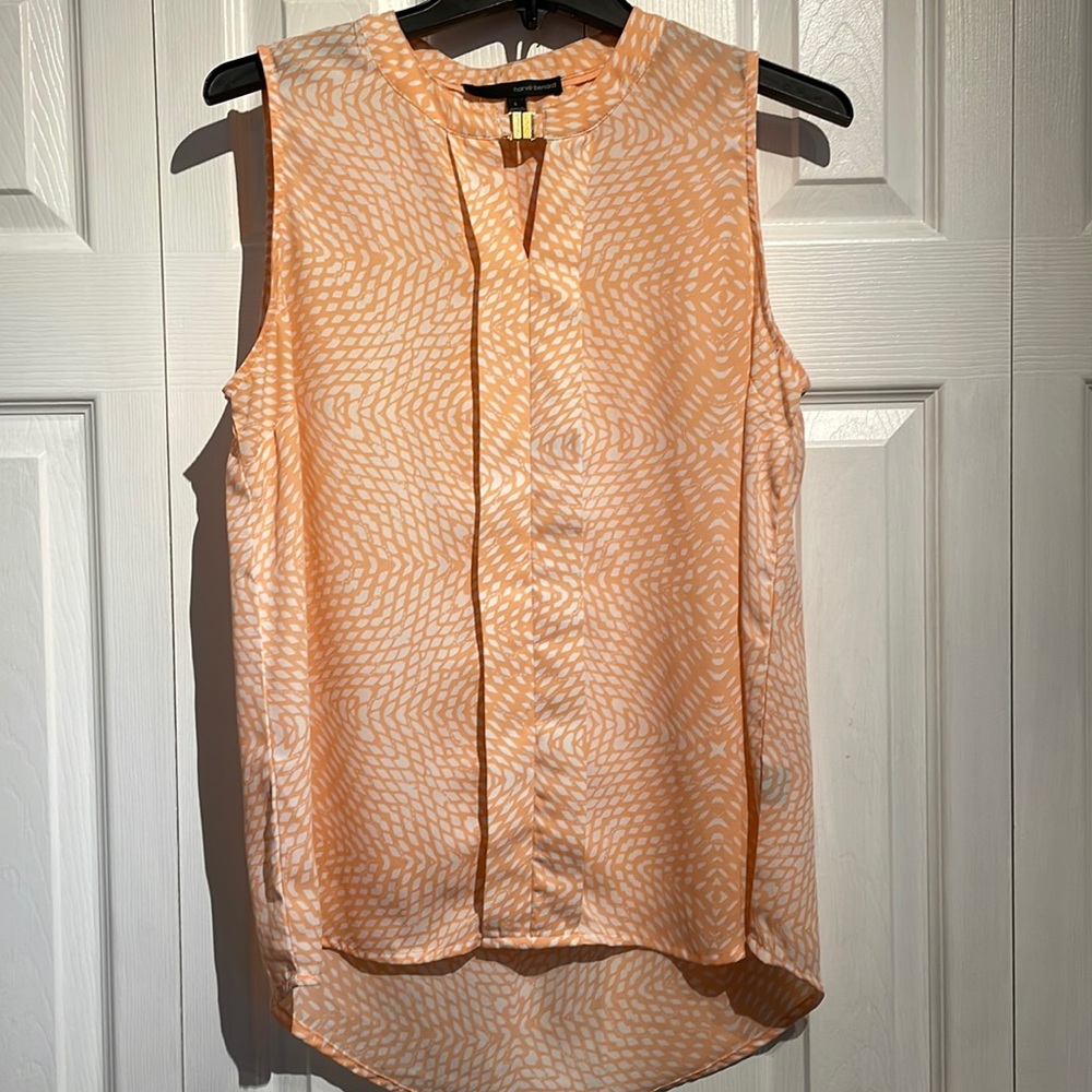 Harvey Benard coral patterned sleeveless top, size large
